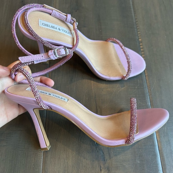 Chelsea and Violet Purple Bedazzled Heels - Picture 3 of 7